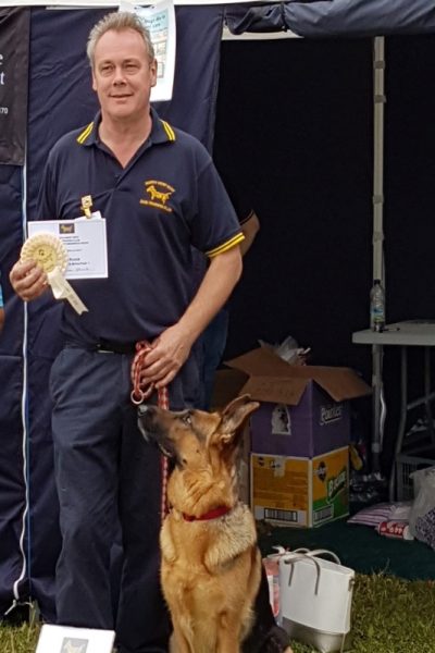 Dog Training South East London. Roy and his dog Raven, competing at a competition